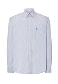 Camisa Hombre Manga Larga Popelín Cuadros con Bolsillo Easy Iron Extrasuave - Azul 0305_39