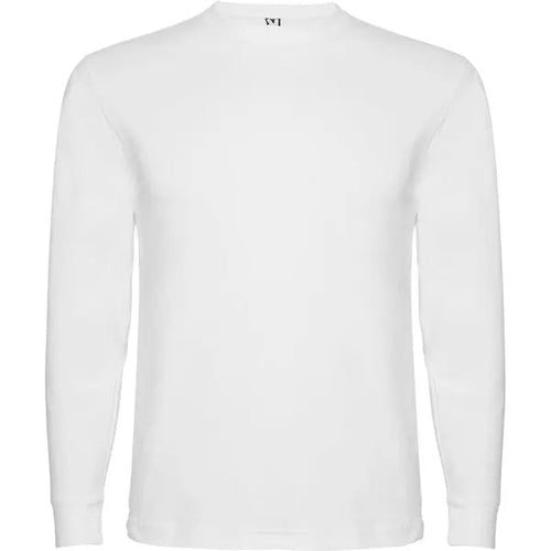 Camiseta de manga larga, tejido tubular, con cuello redondo de 4 capas y puños canalé 1x1 Vetonek