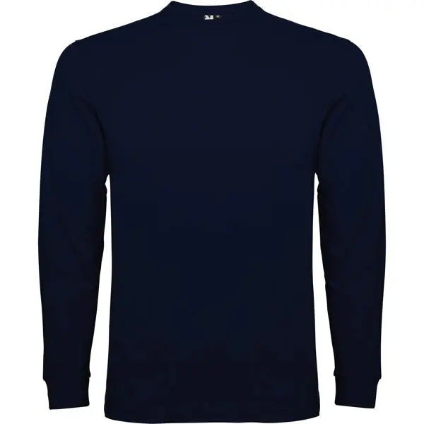 Camiseta de manga larga, tejido tubular, con cuello redondo de 4 capas y puños canalé 1x1 Vetonek