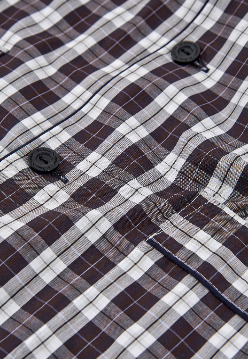 Pijama Hombre Largo Solapa Algodón Popelín Cuadros - Rojo 2990_90