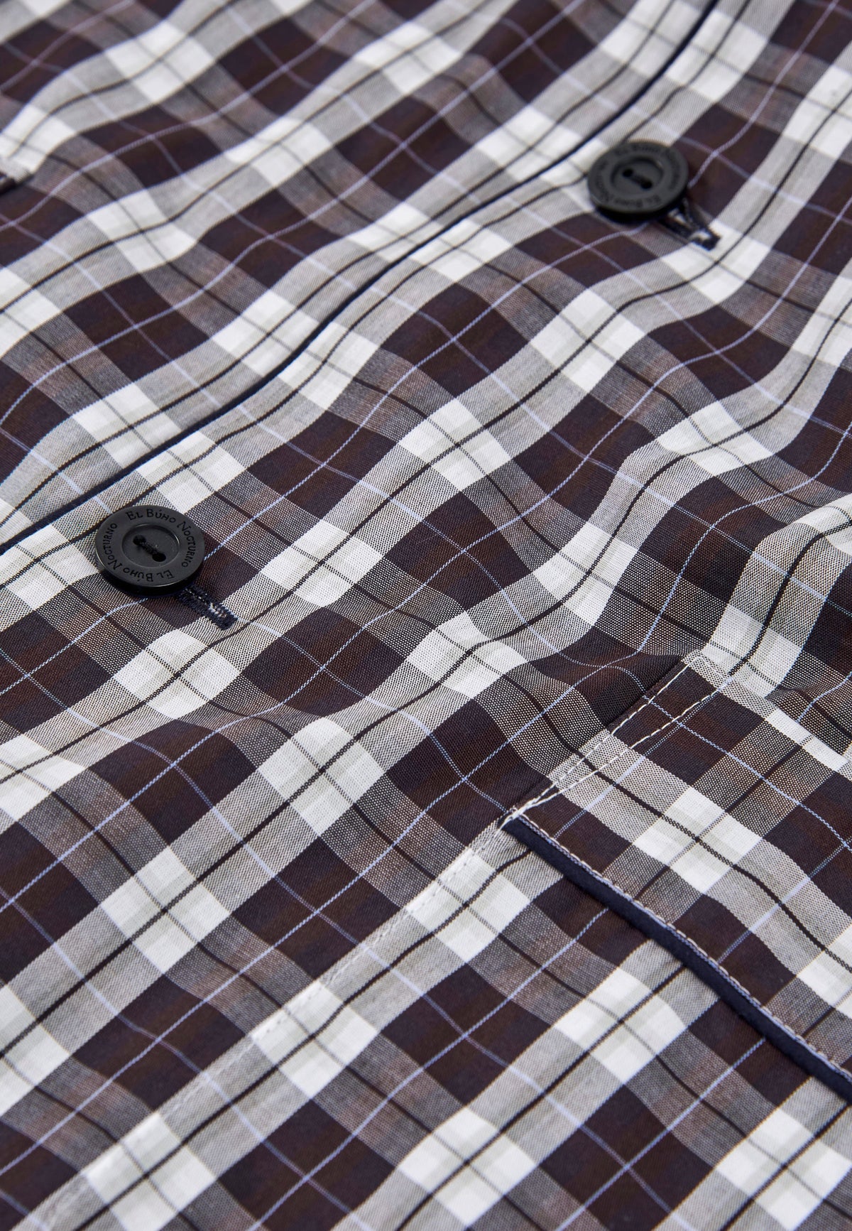 Pijama Hombre Largo Solapa Algodón Popelín Cuadros - Rojo 2990_90