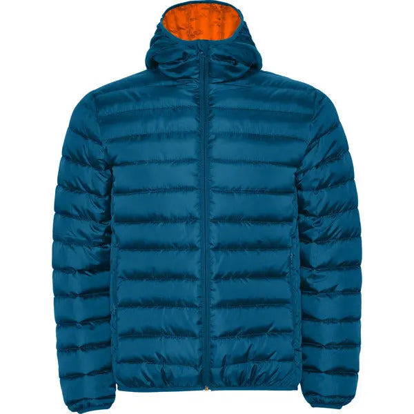 Chaqueta de hombre acolchada con relleno tacto pluma y capucha fija ajustada Vetonek
