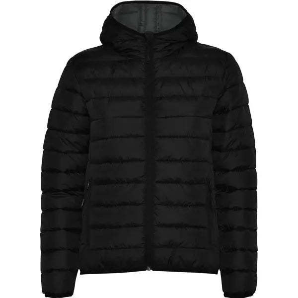 Chaqueta de mujer acolchada con relleno tacto pluma y capucha Vetonek