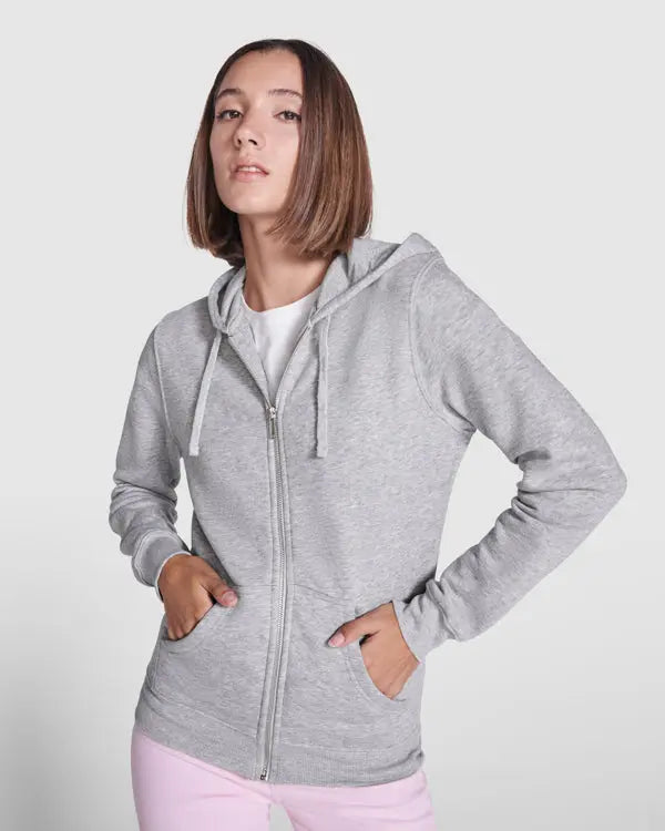 Sudadera de mujer con capucha forrada a tono Vetonek