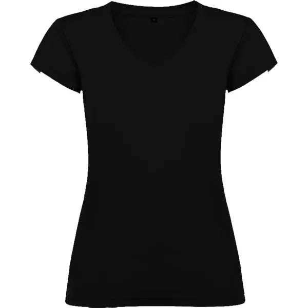 Camiseta de mujer con manga corta, escote en cuello de pico y acabados en ribete acanalado Vetonek