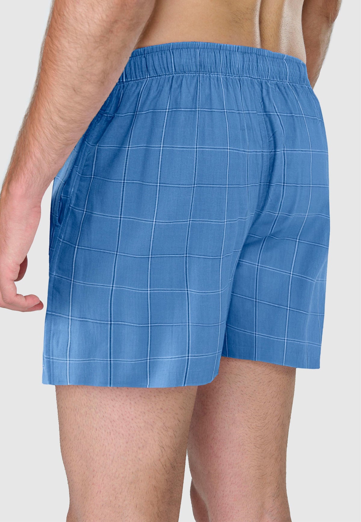 Calzoncillo Bóxer Hombre Algodón Popelín Cuadros - Azul 6933_38