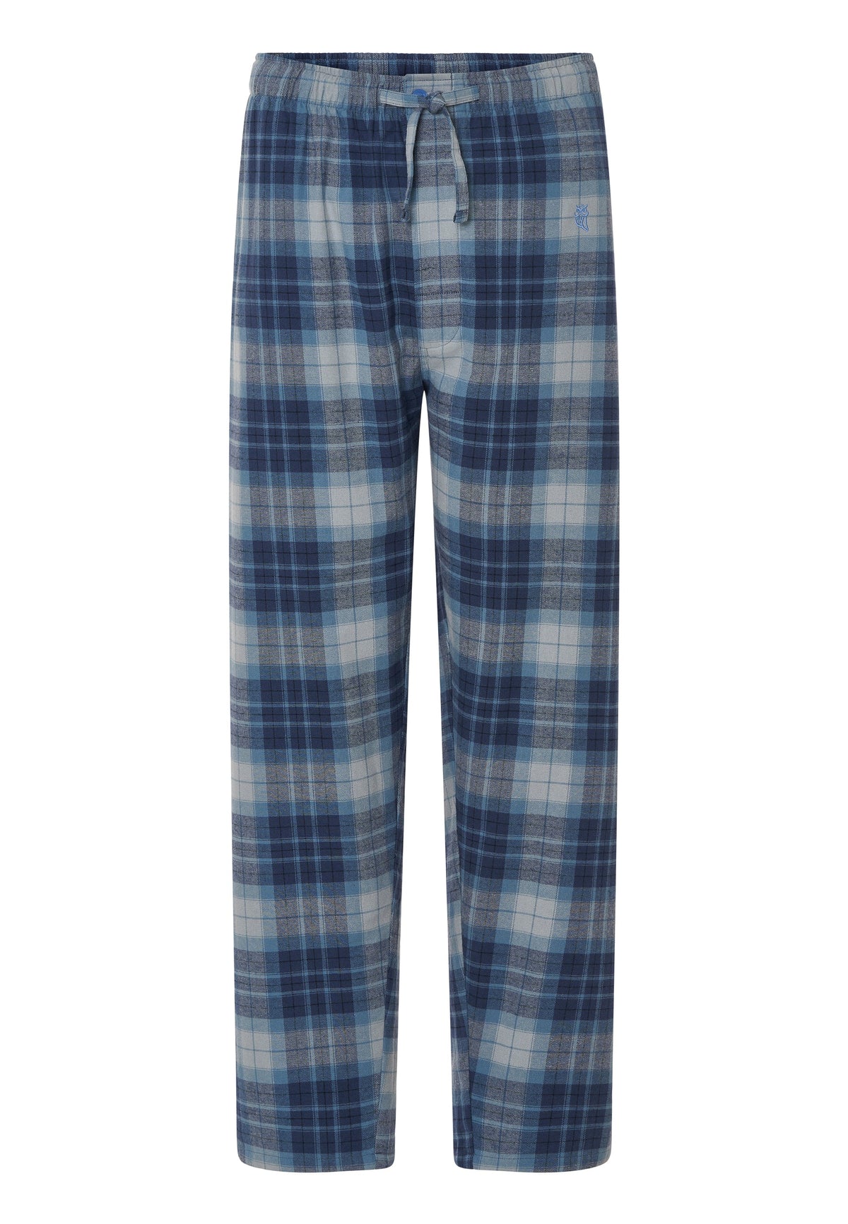 Pantalón Pijama Hombre Invierno Premium Algodón Franela Cuadros - Azul 8893_32