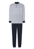 Pijama Hombre Largo Premium Tapeta Punto Rayas - Azul 5102_39