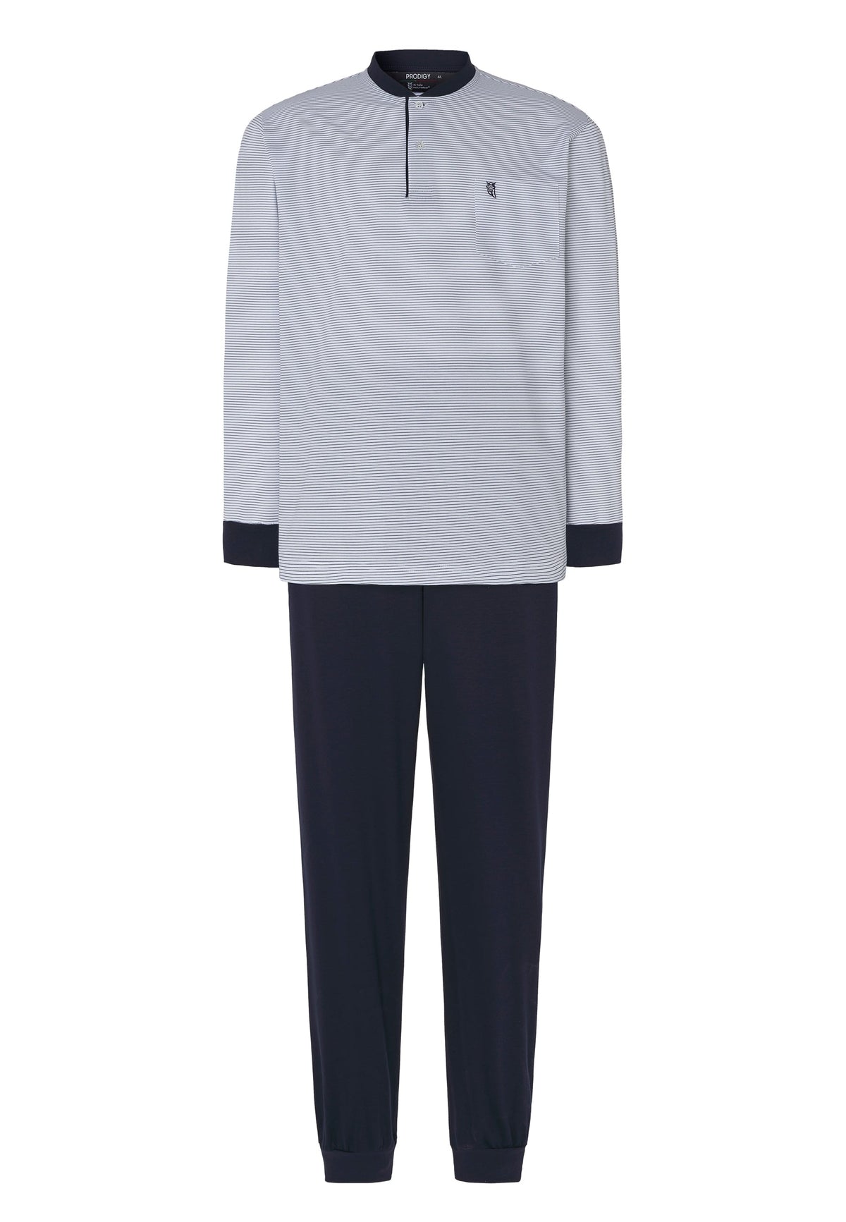Pijama Hombre Largo Premium Tapeta Punto Rayas - Azul 5102_39