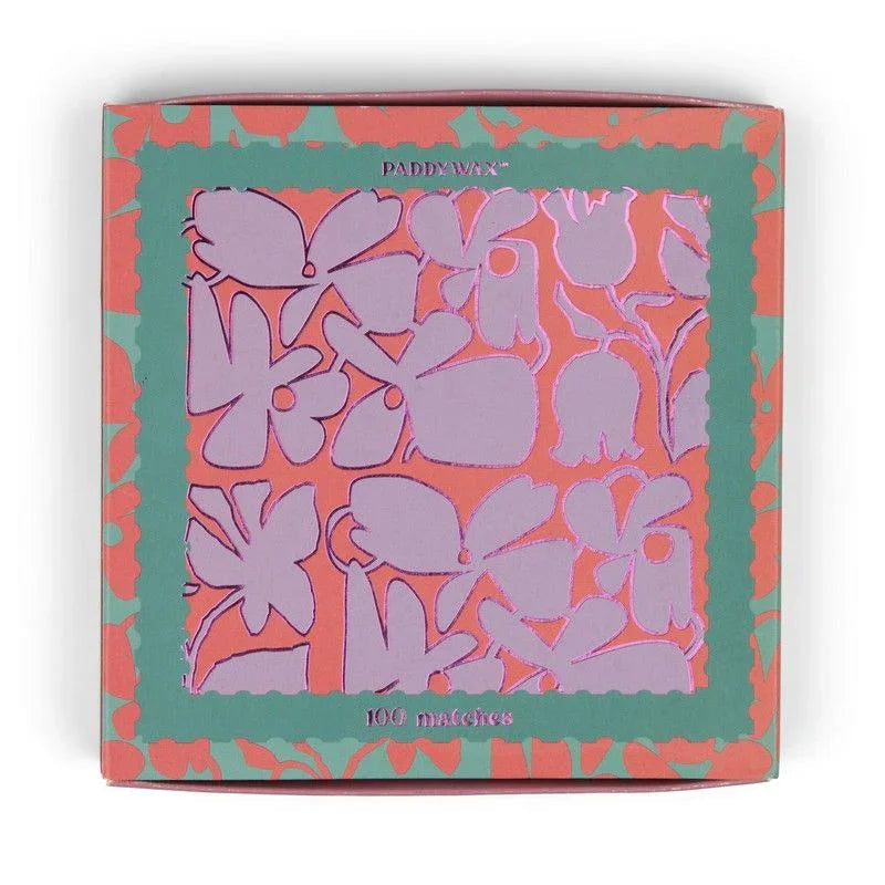Jumbo Cajas de Cerillas Paddywax - Abstract Floral | 100 Cerillas con Diseño Artístico