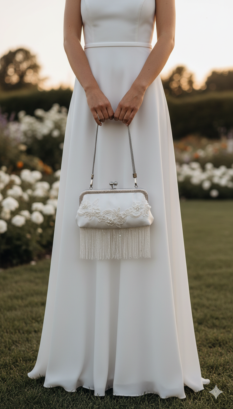 Clutch Bride – Bolso de Novia Artesanal con Flores Bordadas