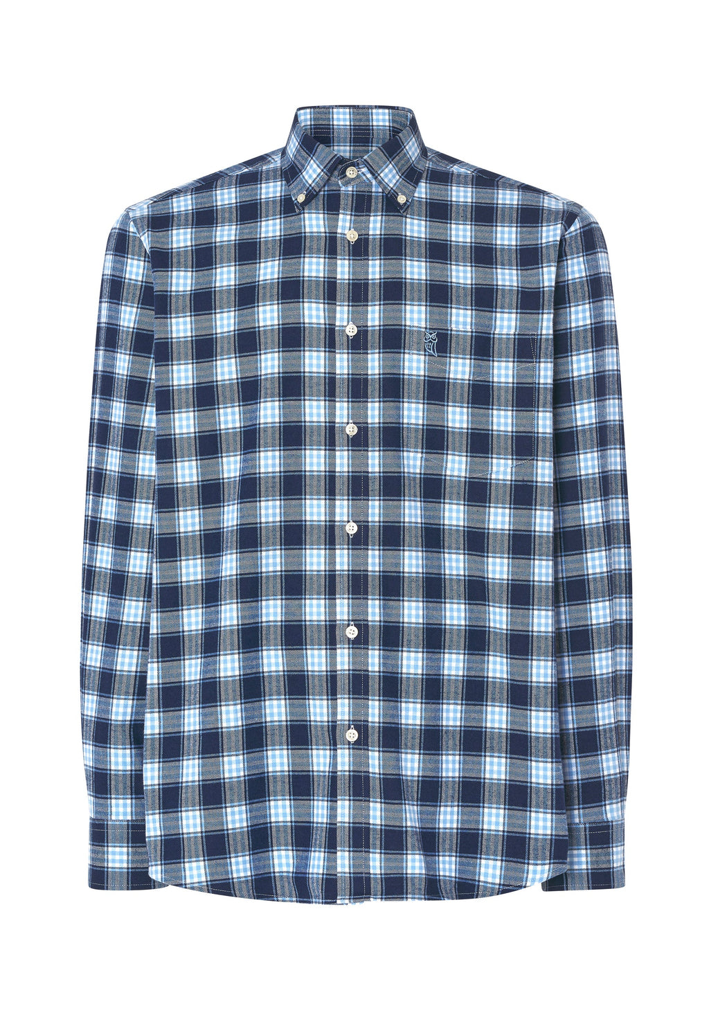 Camisa Hombre Franela Cuadros Algodón Invierno Premium con Bolsillo - Azul 0400_36