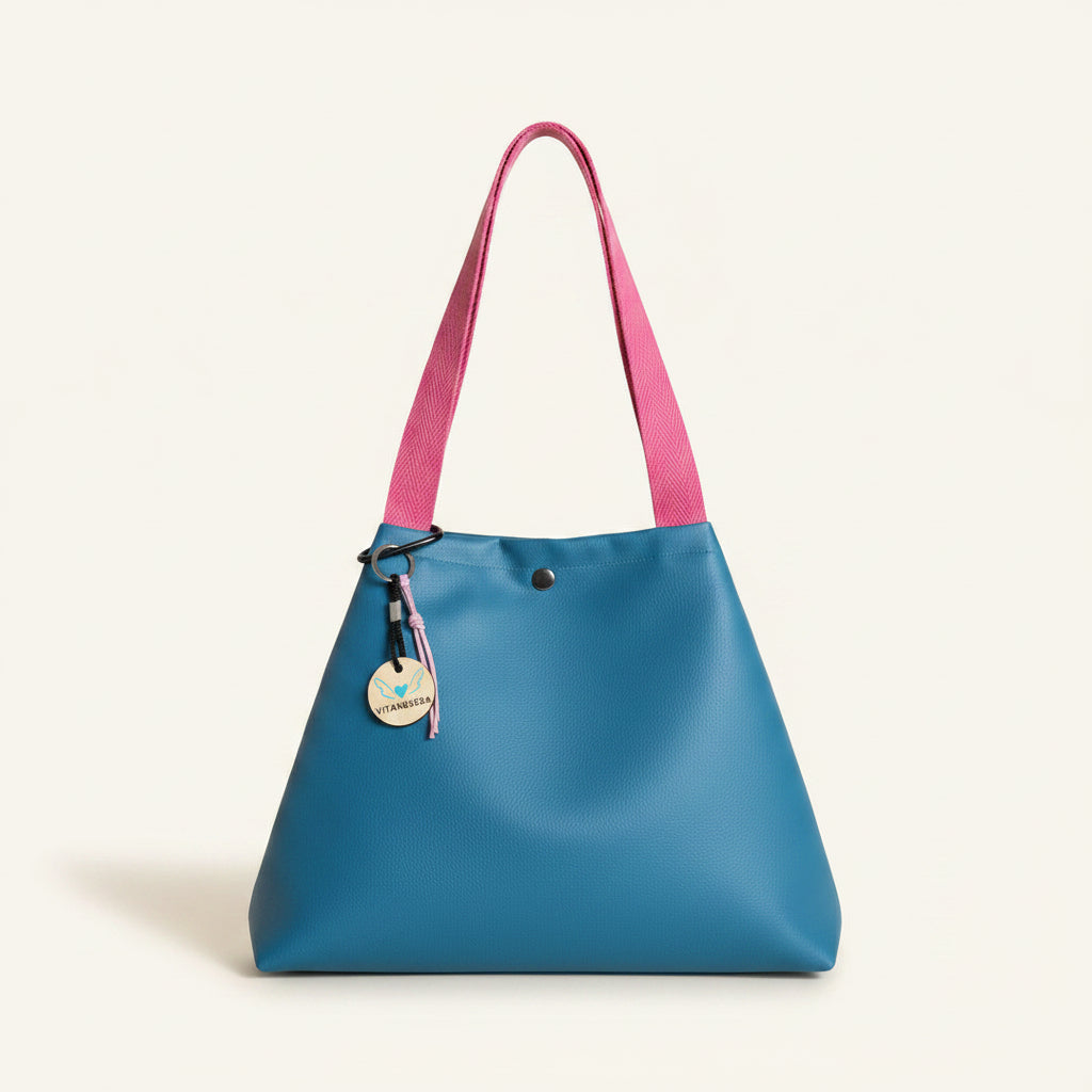 Bolso de hombro Kenza «Azul océano»
