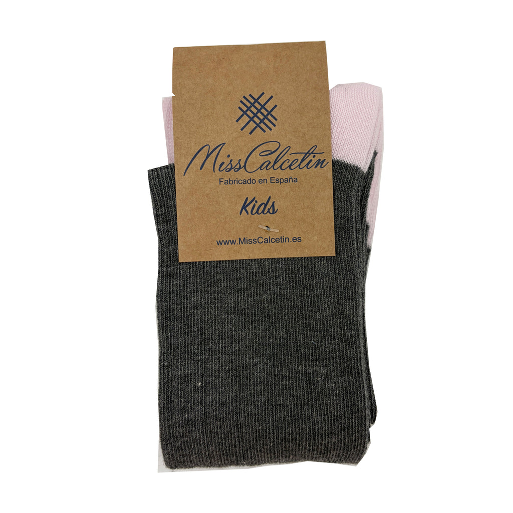 Kids canalé Gris Medio Vigore-Rosa