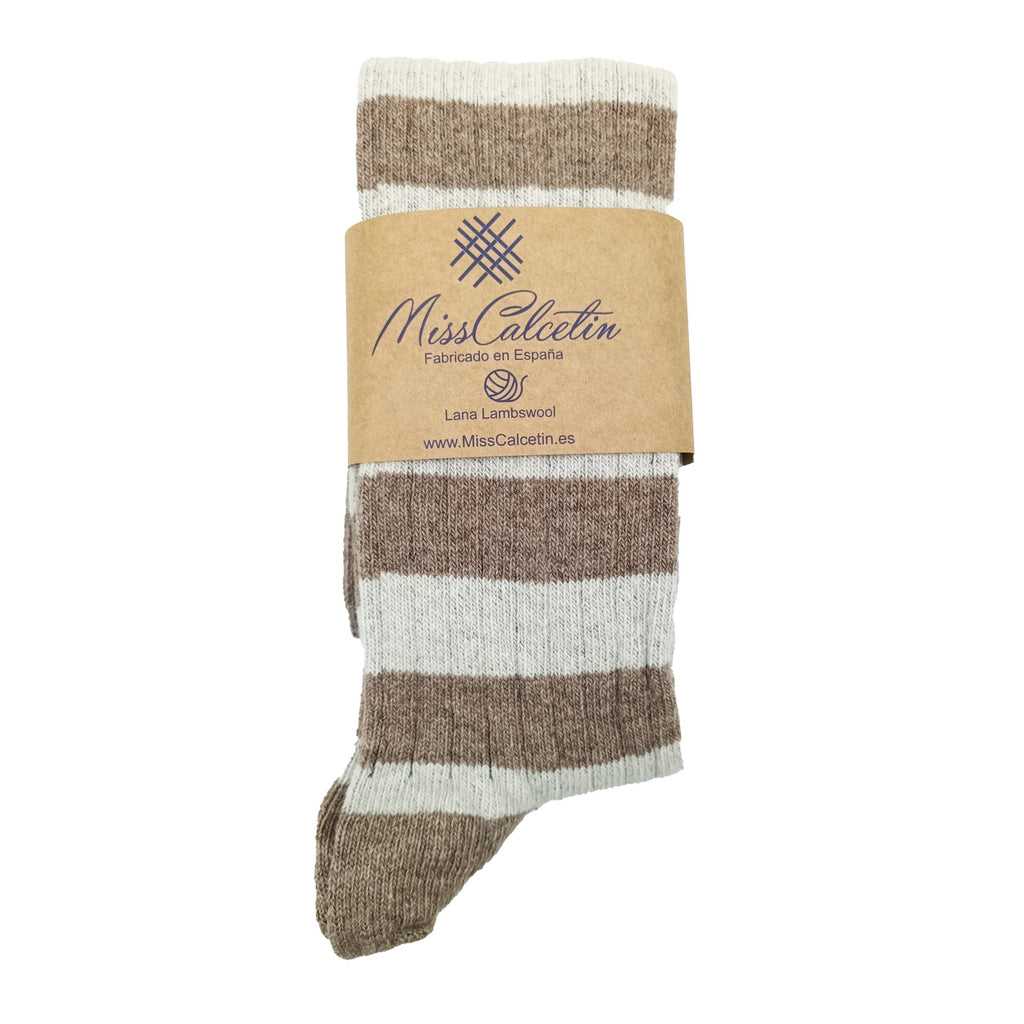 Lana Caña Alta Rayas Optico-Beige