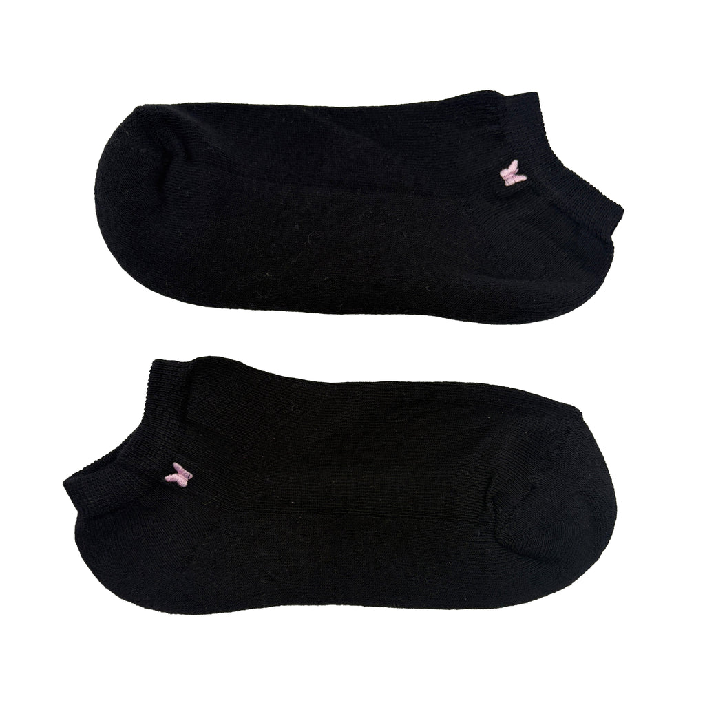 Tobillero Deportivo Negro Bordado Mariposa