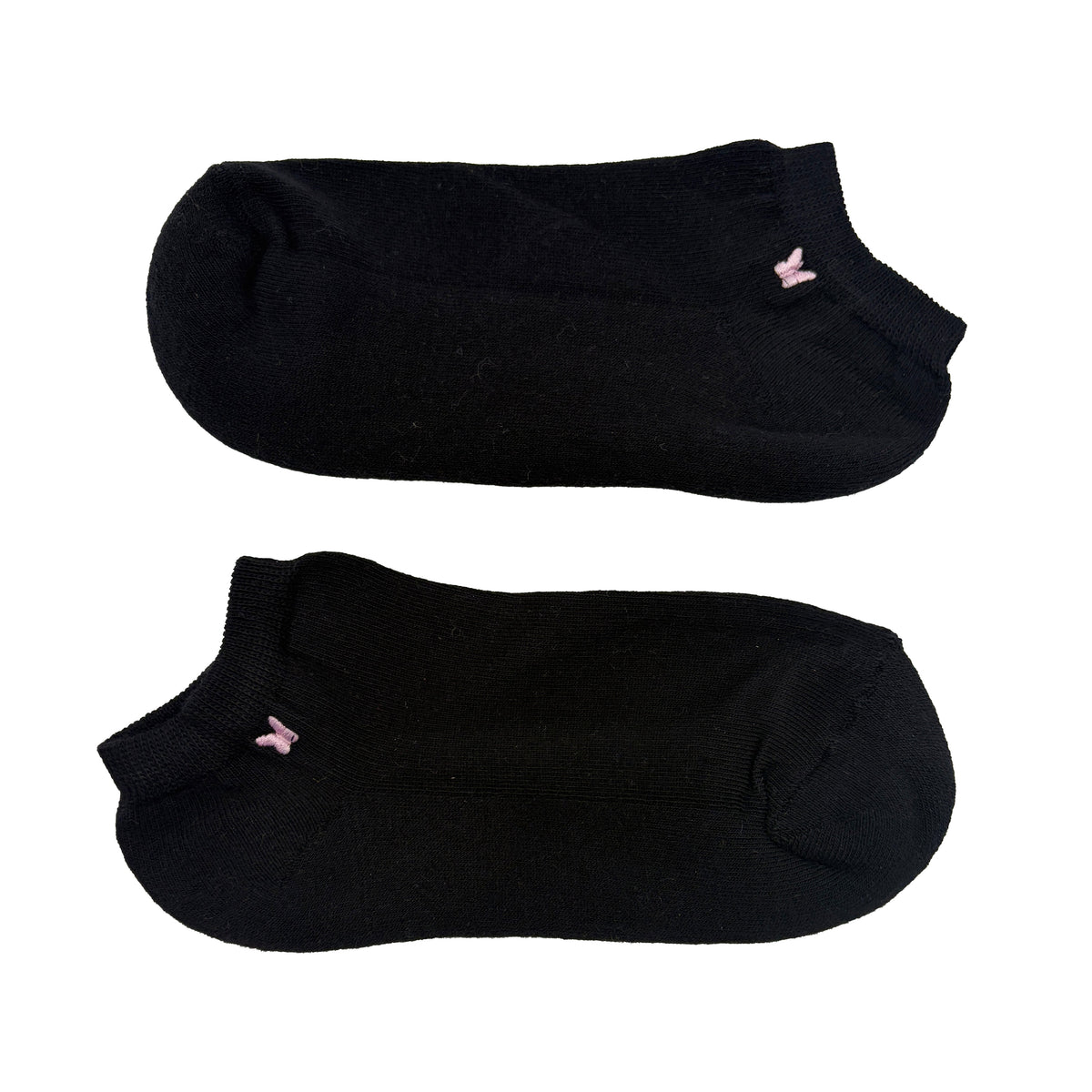 Tobillero Deportivo Negro Bordado Mariposa