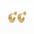 Pendientes de Aro Abultado Mini - 100% Acero Bañado en Oro 18K