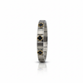 Pulsera de Eslabones con Trébol Negro 100% Acero Bicolor (Plata y Baño de Oro 18K)