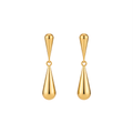 Pendientes Largos Diseño Gota Alargada 100% Acero Bañado en Oro 18K