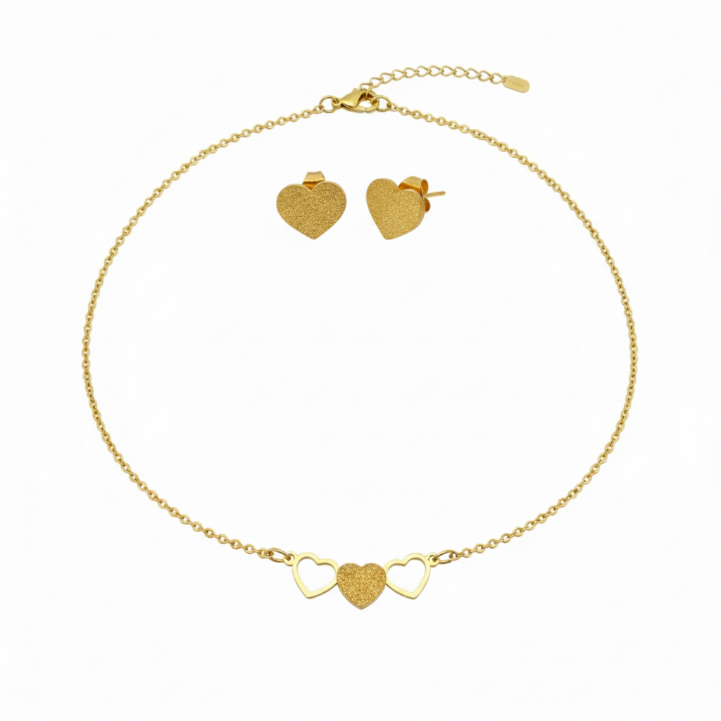 Conjunto Trois Cœurs de Corazones Entrelazados