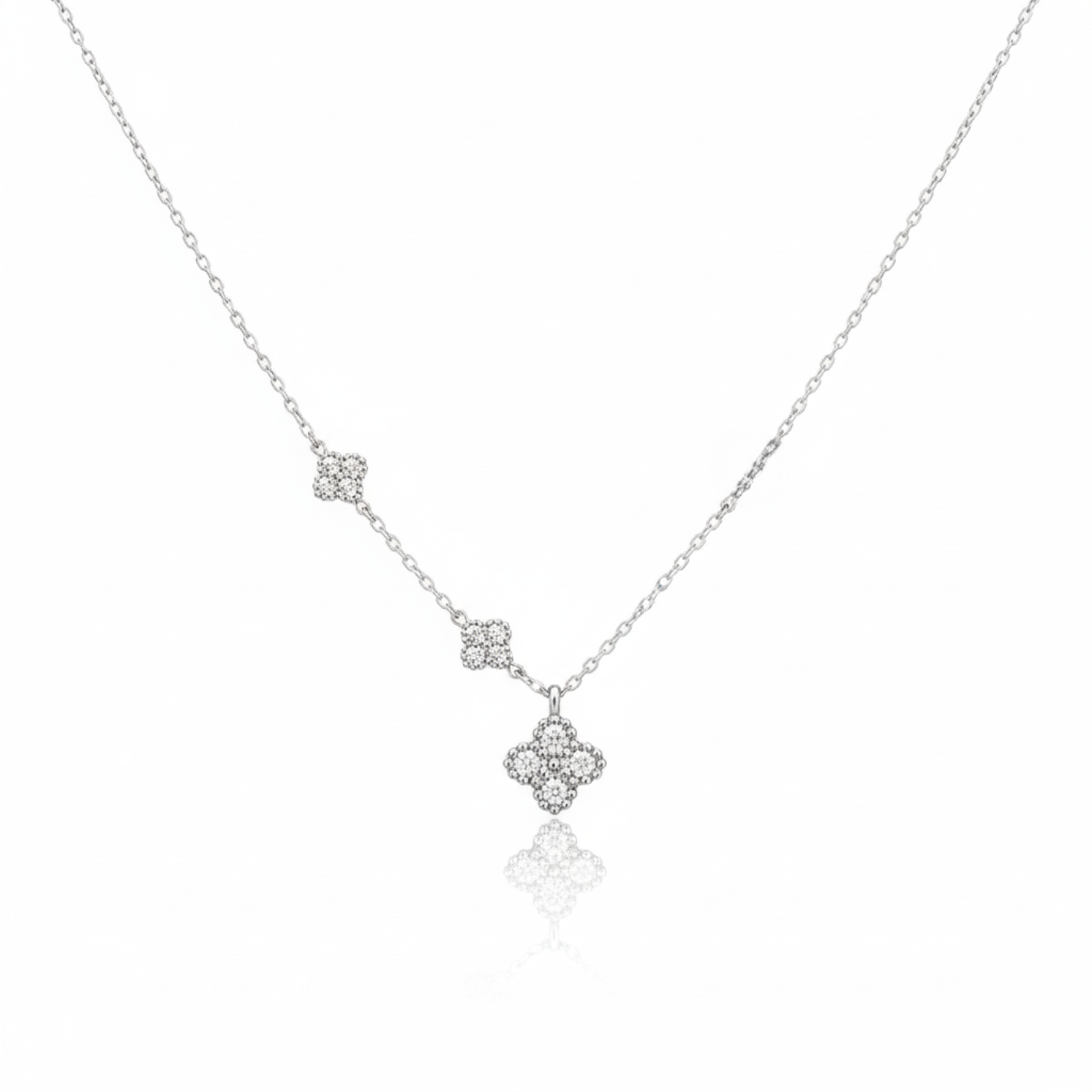 Collar Quatrefoil Cascade de Diamants