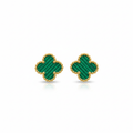 Pendientes Trébol de la Suerte Verde - Acero 100% Bañado en Oro 18K