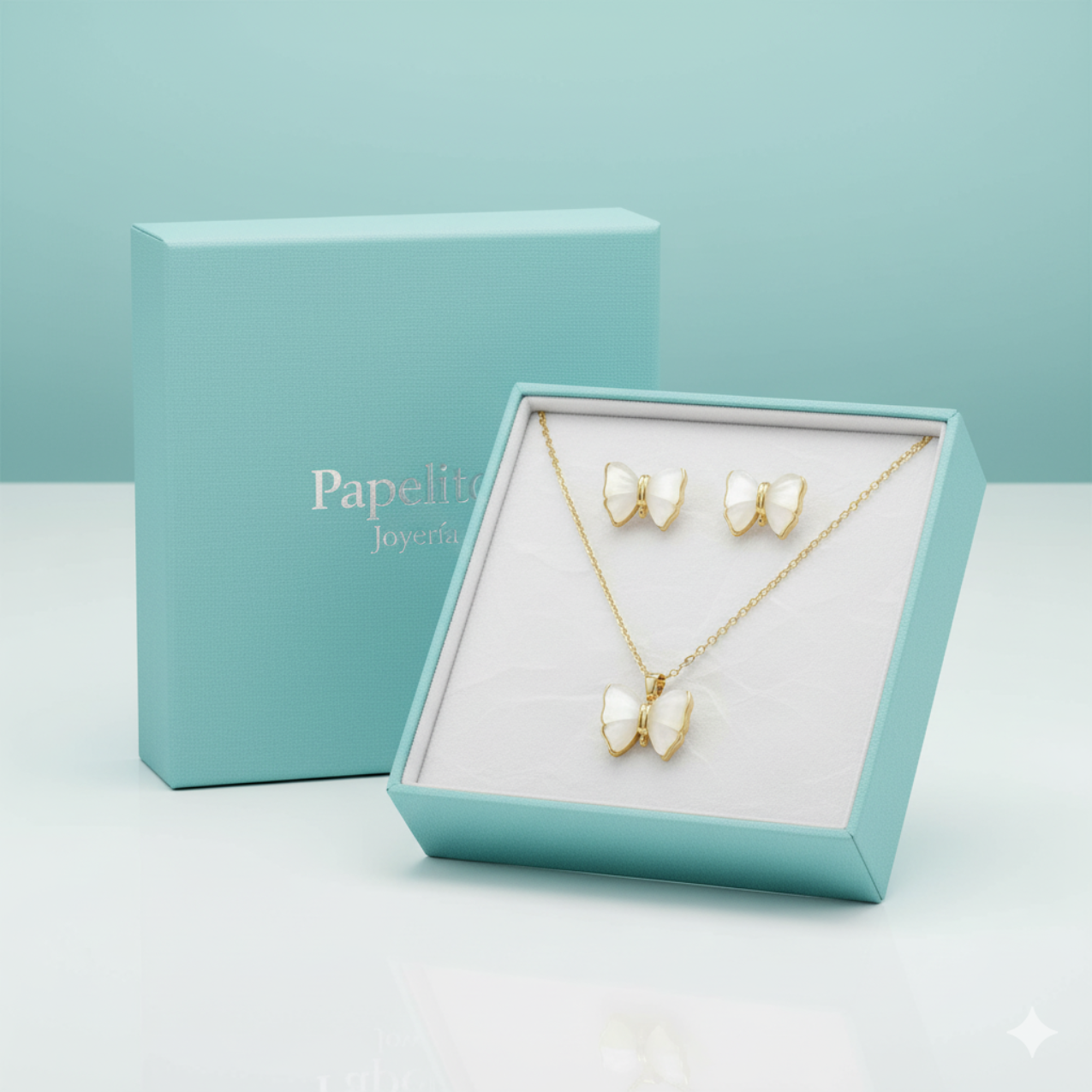 Conjunto de Collar y Pendientes White Whisper