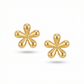 Pendientes de Botón con Diseño de Flor/Estrella Irregular - 100% Acero Bañado en Oro 18K