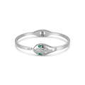 Pulsera Rígida Diseño Serpiente con Esmaltes y Circonitas - 100% Acero Bañado en Rodio