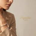 Pulsera con Detalle de Corazón y Esmalte Blanco - 100% Acero Bañado en Oro de 18K