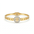 Pulsera Rígida con Árbol de la Vida y Circonitas - 100% Acero Bañado en Oro 18K