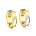 Pendientes de Aro Modernos Bicolor (Dorado y Blanco) - 100% Acero Bañado en Oro 18K