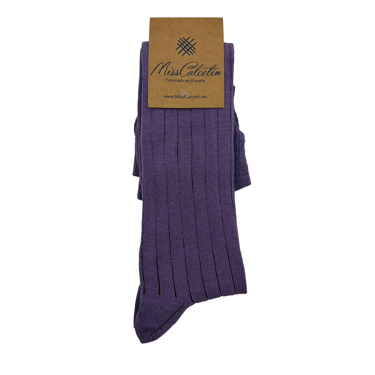 Caña Alta Raya Vertical Malva-Burdeos