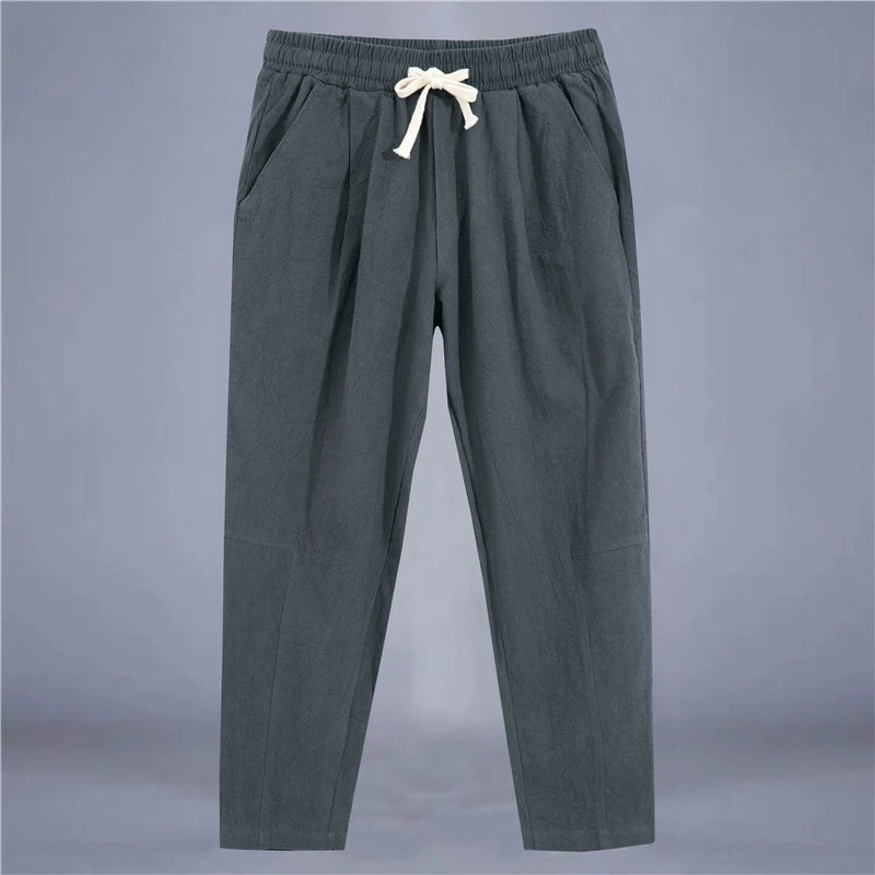 Pantalón Casual de Algodón para Hombre — Corte Recto, Suelto y Transpirable, Tallas M a 4XL