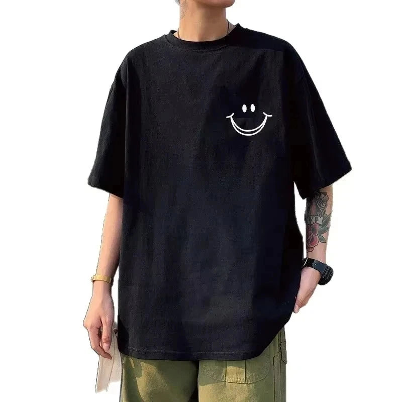 Camiseta Algodón Estampado Gráfico Vintage Hombre — Oversized Streetwear