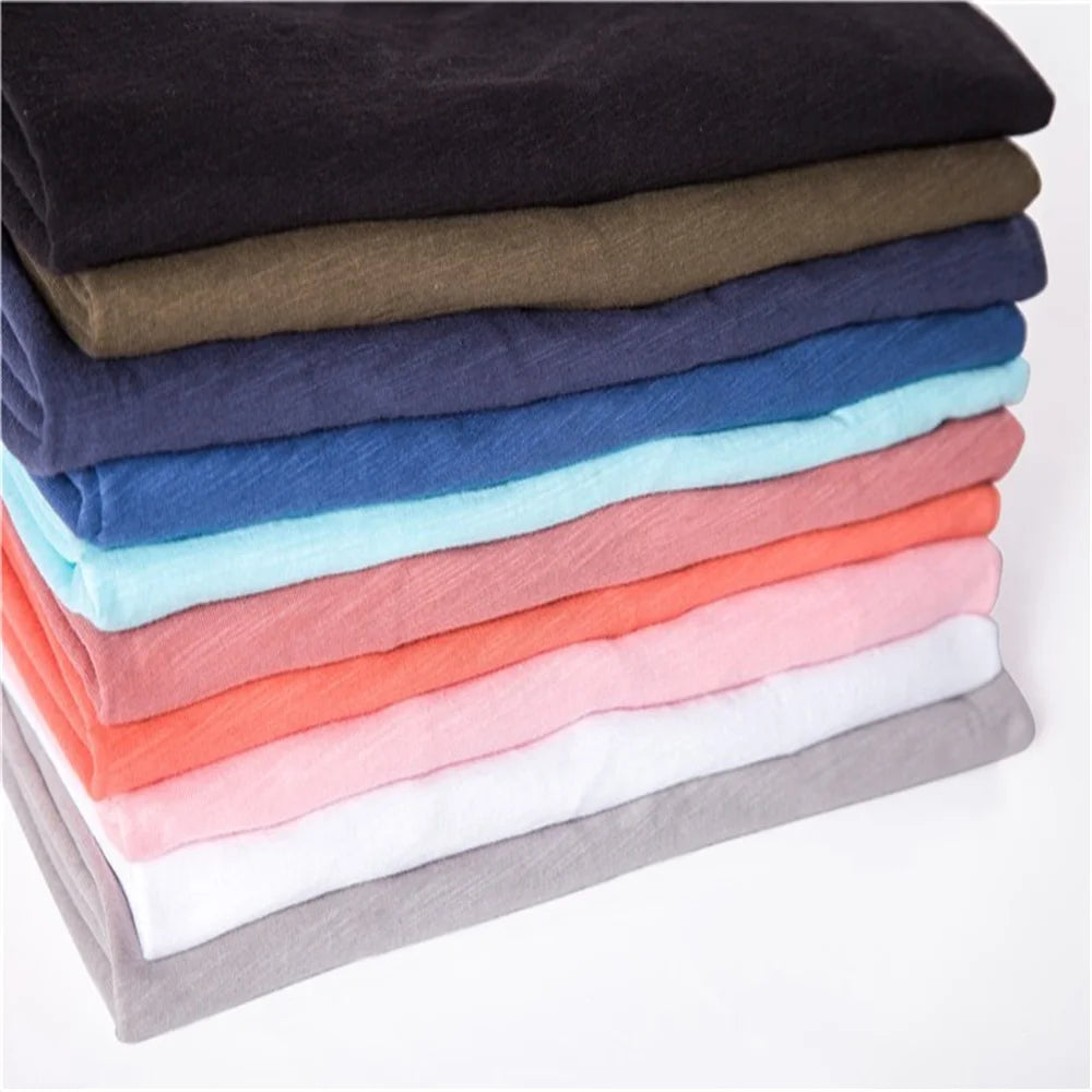 Camiseta de Algodón para Hombre — Cuello en V, Manga Corta, Transpirable, Tallas S a 5XL