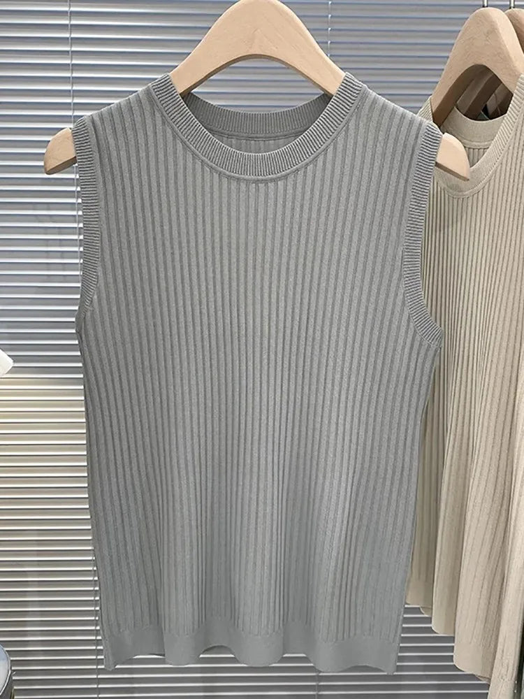 Tops de mujer sin mangas de punto