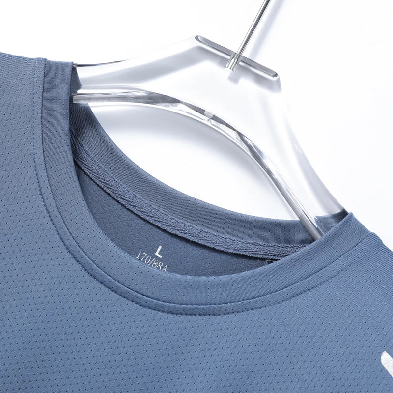 Camiseta Deportiva de Secado Rápido para Hombre — Transpirable, Manga Corta, Tallas M a 5XL
