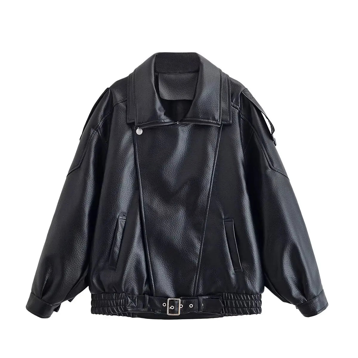 Chaqueta de cuero sintético de otoño