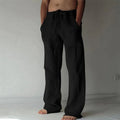 Pantalón de Lino y Algodón para Hombre — Estilo Harajuku, Cintura Elástica, Tallas S a 5XL