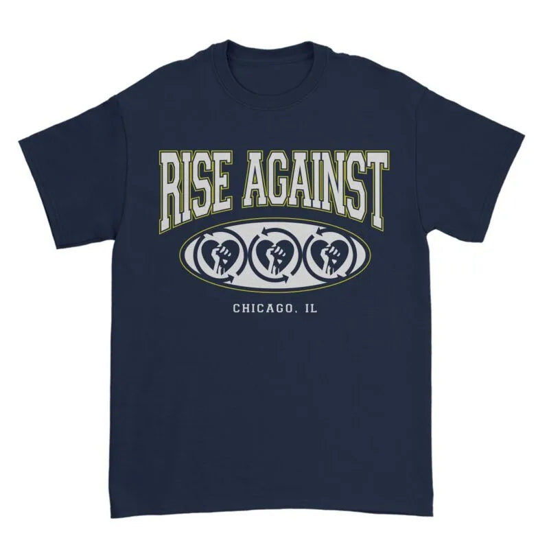 Camiseta Vintage Rise Against Chicago — Punk Streetwear Unisex