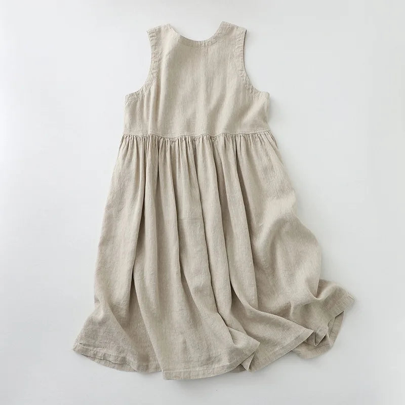 Vestido Midi Halter Sin Mangas – Elegancia Casual para Verano
