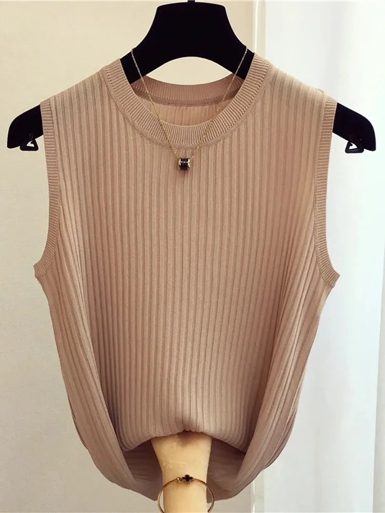 Tops de mujer sin mangas de punto