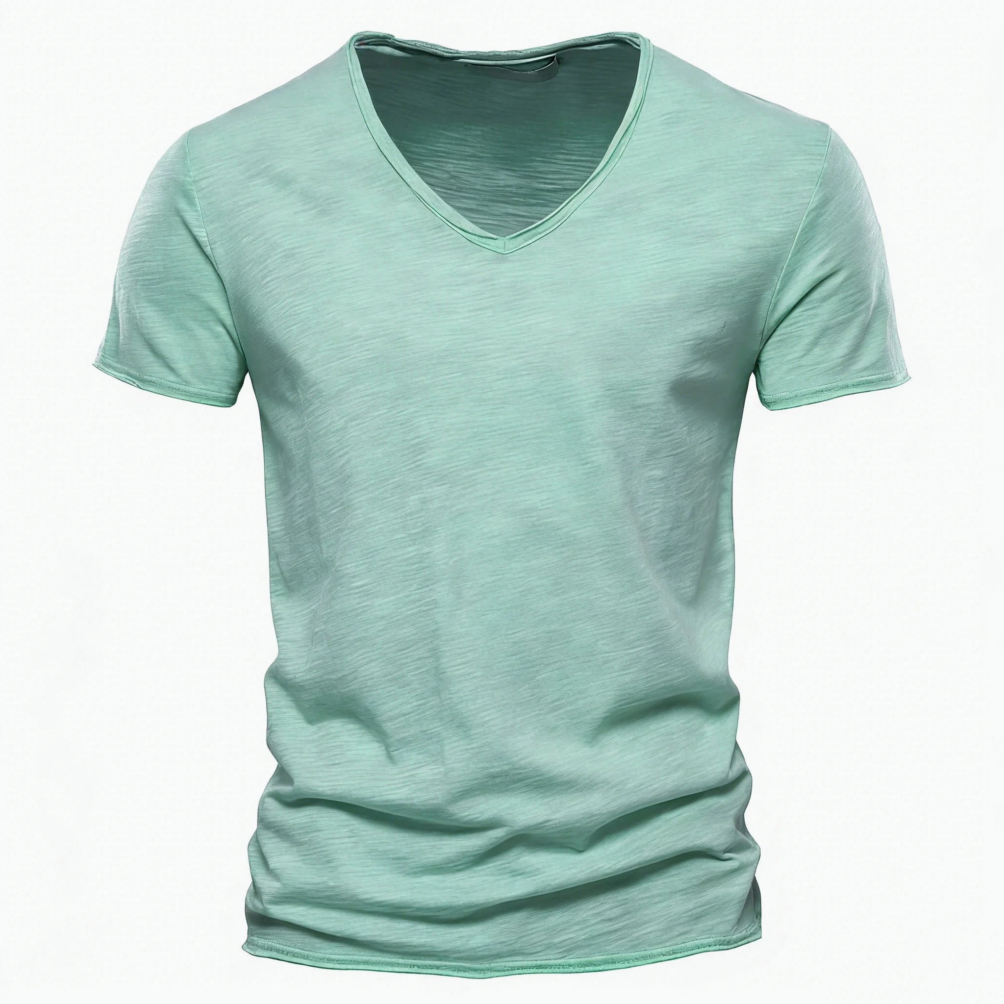 Camiseta de Algodón para Hombre — Cuello en V, Manga Corta, Transpirable, Tallas S a 5XL