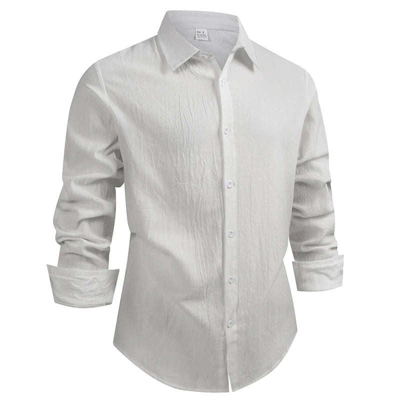 Camisa de lino de algodón para hombres