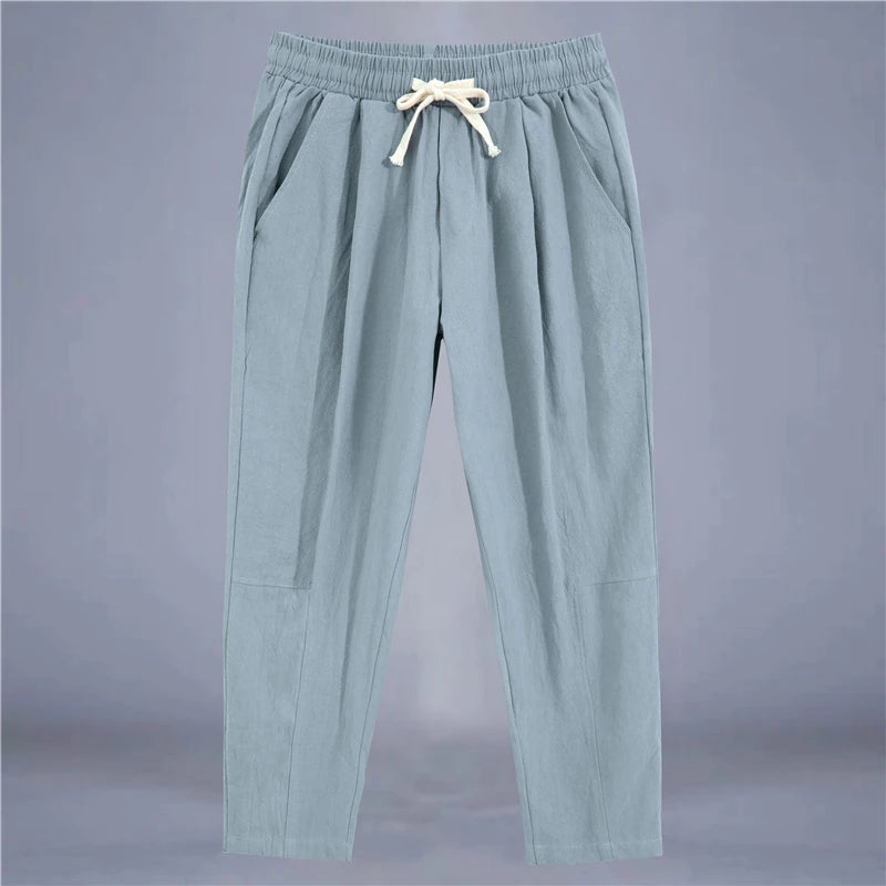 Pantalón Casual de Algodón para Hombre — Corte Recto, Suelto y Transpirable, Tallas M a 4XL