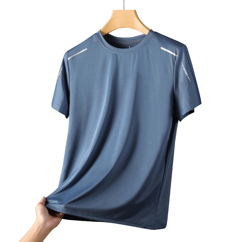 Camiseta Deportiva de Secado Rápido para Hombre — Transpirable, Manga Corta, Tallas M a 5XL