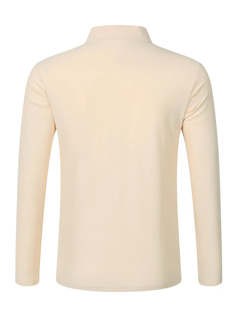 Camiseta polo de manga larga de lino