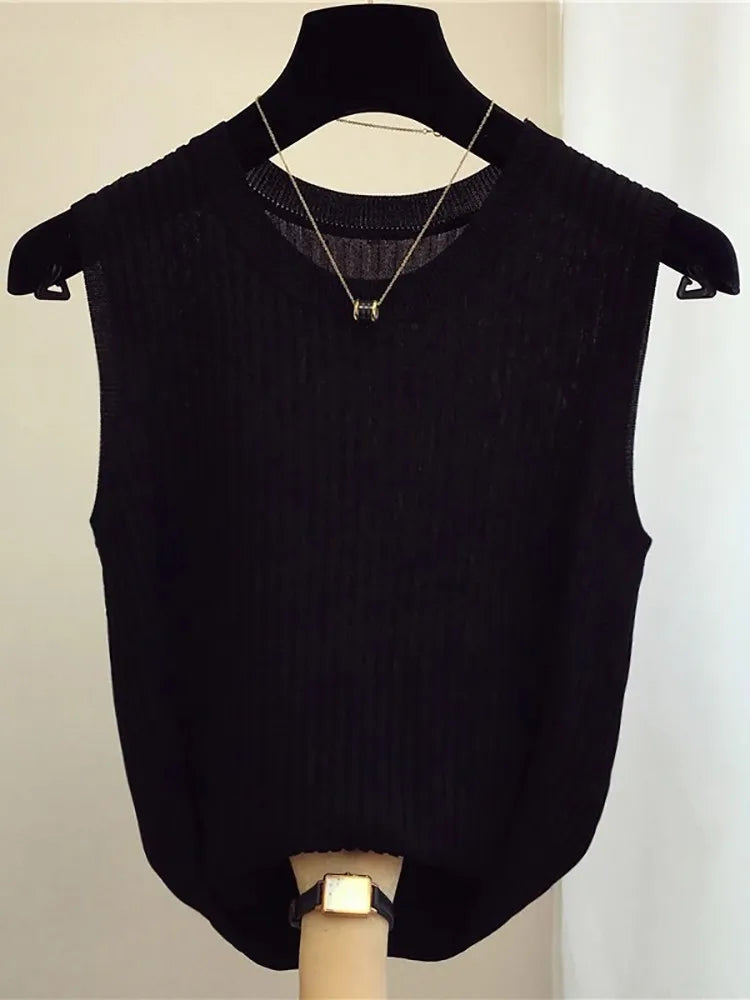 Tops de mujer sin mangas de punto